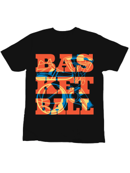 Koszulka Koszulka Dziecięca Basketball Napis Czarna - Śmieszne T-Shirty z Nadrukami ?