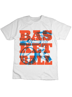 Koszulka Koszulka Dziecięca Basketball Napis Biała - Śmieszne T-Shirty z Nadrukami ?