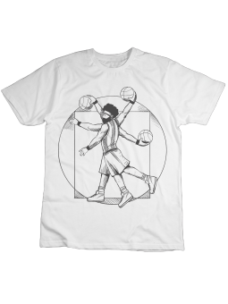 Koszulka Koszulka Dziecięca Vitruvian Basketball Biała - Śmieszne T-Shirty z Nadrukami ?