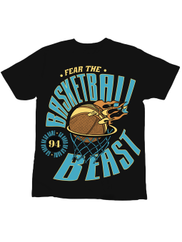 Koszulka Koszulka Dziecięca Fear The Beast Czarna - Śmieszne T-Shirty z Nadrukami ?