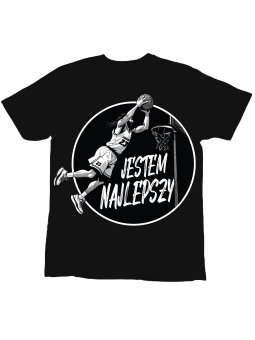 Koszulka Koszulka Dziecięca Jestem Najlepszy Koszykówka Czarna - Śmieszne T-Shirty z Nadrukami ?