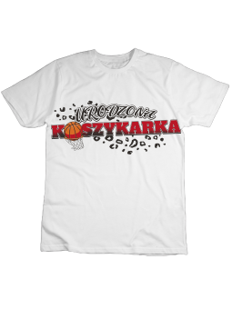 Koszulka Koszulka Dziecięca Urodzona Koszykarka Biała - Śmieszne T-Shirty z Nadrukami ?