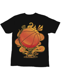 Koszulka Koszulka Dziecięca Piłka Do Kosza Globus Czarna - Śmieszne T-Shirty z Nadrukami ?