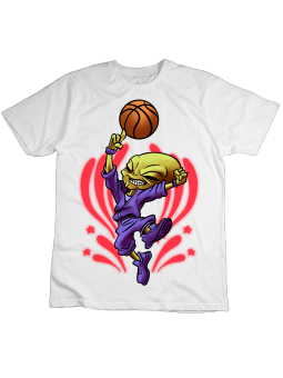 Koszulka Koszulka Dziecięca Alien Basketball Biała - Śmieszne T-Shirty z Nadrukami ?