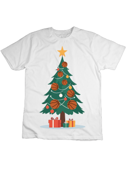 Koszulka Koszulka Dziecięca Choinka Koszykówka Biała - Śmieszne T-Shirty z Nadrukami ?