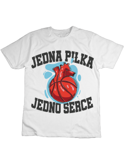 Koszulka Koszulka Dziecięca Jedna Piłka Jedno Serce Biała - Śmieszne T-Shirty z Nadrukami ?