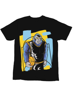 Koszulka Koszulka Dziecięca Goryl Koszykarz Czarna - Śmieszne T-Shirty z Nadrukami ?