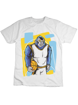 Koszulka Koszulka Dziecięca Goryl Koszykarz Biała - Śmieszne T-Shirty z Nadrukami ?