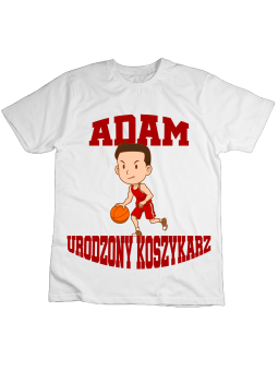 Koszulka Koszulka Dziecięca Urodzony Koszykarz [WYBIERZ IMIĘ] - Śmieszne T-Shirty z Nadrukami ?