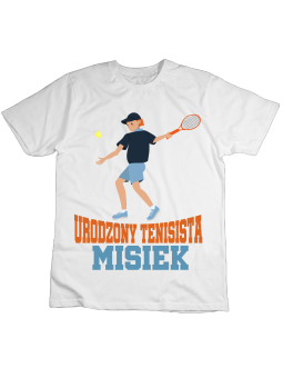 Koszulka Koszulka Dziecięca Urodzony Tenisista [WYBIERZ IMIĘ] - Śmieszne T-Shirty z Nadrukami ?