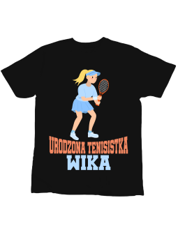 Koszulka Koszulka Dziecięca Urodzona Tenisistka [WYBIERZ IMIĘ] - Śmieszne T-Shirty z Nadrukami ?