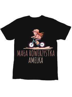 Koszulka Koszulka Dziecięca Mała Rowerzystka [WYBIERZ IMIĘ] - Śmieszne T-Shirty z Nadrukami ?