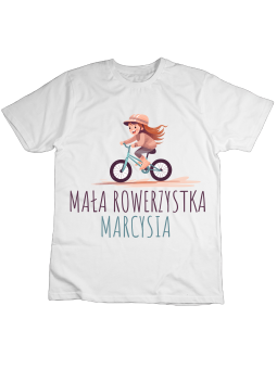 Koszulka Koszulka Dziecięca Mała Rowerzystka [WYBIERZ IMIĘ] - Śmieszne T-Shirty z Nadrukami ?