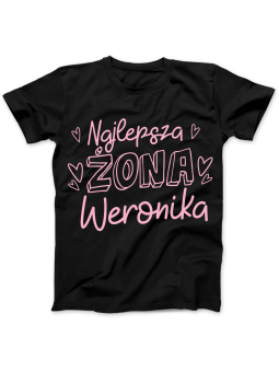 Koszulka Koszulka Damska Najlepsza Żona [WYBIERZ IMIĘ] - Śmieszne T-Shirty z Nadrukami ?