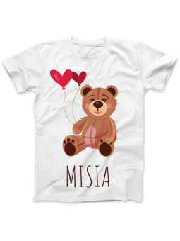 Koszulka Koszulka Damska Misia z Sercem Biała - Prezent na Dzień Babci ?