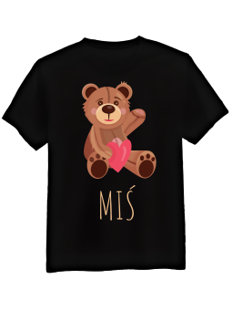 Koszulka Koszulka Męska Miś z Sercem Czarna - Prezent na Dzień Dziadka ?