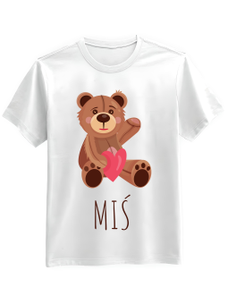 Koszulka Koszulka Męska Miś z Sercem Biała - Prezent na Dzień Dziadka ?