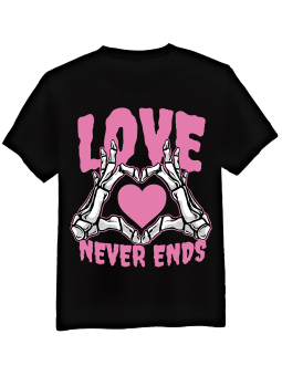 Koszulka Koszulka Męska Love Never Ends Czarna - Prezent na Dzień Dziadka ?