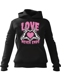 Bluza Męska z kapturem Love Never Ends - Śmieszne gadżety z Nadrukami ?