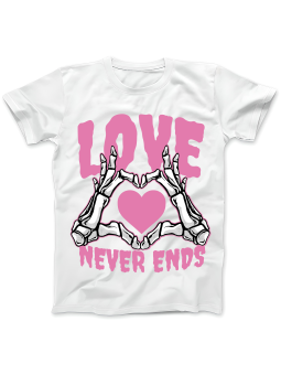 Koszulka Koszulka Damska Love Never Ends Biała - Prezent na Dzień Babci ?