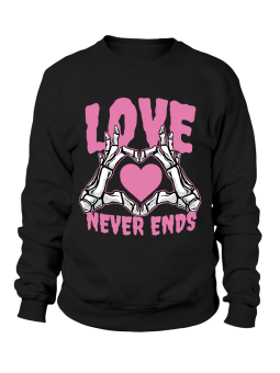 Bluza Damska Love Never Ends Czarna - Śmieszne T-Shirty z Nadrukami ?