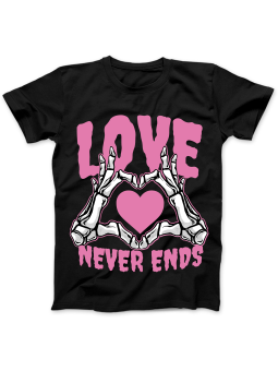 Koszulka Koszulka Damska Love Never Ends Czarna - Prezent na Dzień Babci ?