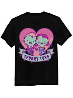 Koszulka Koszulka Męska Spooky Love Czarna - Prezent na Dzień Dziadka ?