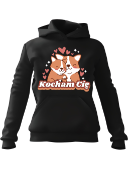 Bluza Męska z kapturem Corgi Kocham Cię - Śmieszne gadżety z Nadrukami ?