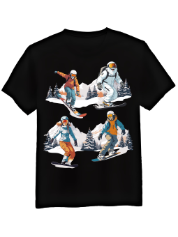 Koszulka Koszulka Męska Snowboardziści Czarna - Śmieszne T-Shirty z Nadrukami ?
