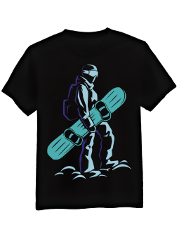 Koszulka Koszulka Męska Snowboarder Czarna - Śmieszne T-Shirty z Nadrukami ?
