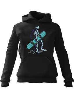 Bluza Męska z kapturem Snowboarder Czarna - Śmieszne gadżety z Nadrukami ?