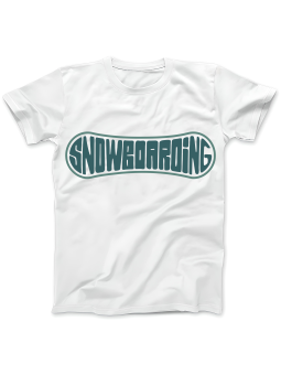 Koszulka Koszulka Damska Snowboarding Napis Biała - Śmieszne T-Shirty z Nadrukami ?