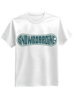 Koszulka Koszulka Męska Snowboarding Napis Biała - Śmieszne T-Shirty z Nadrukami ?