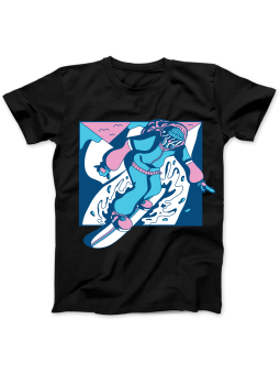 Koszulka Koszulka Damska Snowboard Ilustracja Czarna - Śmieszne T-Shirty z Nadrukami ?