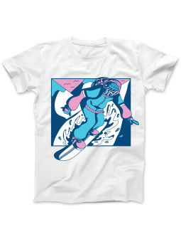 Koszulka Koszulka Damska Snowboard Ilustracja Biała - Śmieszne T-Shirty z Nadrukami ?