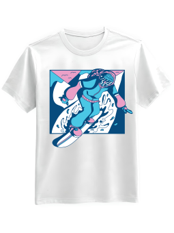Koszulka Koszulka Męska Snowboard Ilustracja Biała - Śmieszne T-Shirty z Nadrukami ?