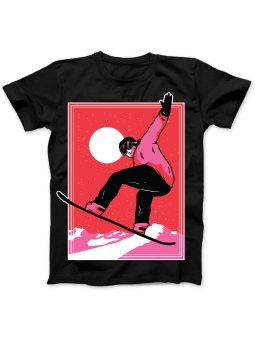 Koszulka Koszulka Damska Red Snowboarder Czarna - Śmieszne T-Shirty z Nadrukami ?