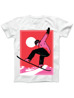 Koszulka Koszulka Damska Red Snowboarder Biała - Śmieszne T-Shirty z Nadrukami ?