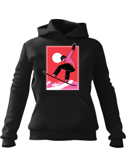 Bluza Damska z kapturem Red Snowboarder Czarna - Modna Odzież z Nadrukami ?