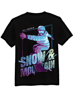 Koszulka Koszulka Męska Snow and Moutain Czarna - Śmieszne T-Shirty z Nadrukami ?
