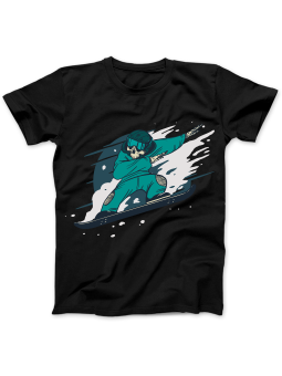 Koszulka Koszulka Damska Snowboard Szkielet Czarna - Śmieszne T-Shirty z Nadrukami ?