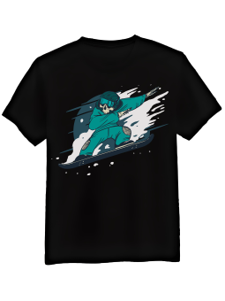 Koszulka Koszulka Męska Snowboard Szkielet Czarna - Śmieszne T-Shirty z Nadrukami ?