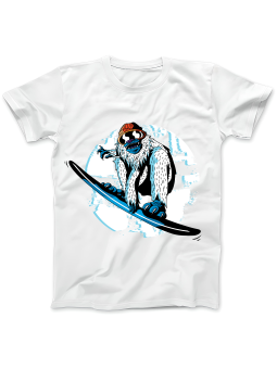 Koszulka Koszulka Damska Snowboard Yeti Biała - Śmieszne T-Shirty z Nadrukami ?