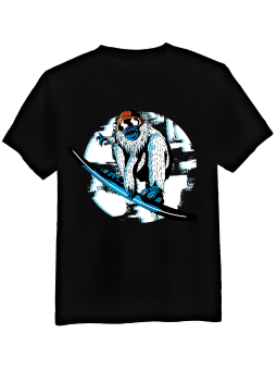 Koszulka Koszulka Męska Snowboard Yeti Czarna - Śmieszne T-Shirty z Nadrukami ?