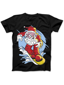 Koszulka Koszulka Damska Snowboard Mikołaj Czarna - Śmieszne T-Shirty z Nadrukami ?