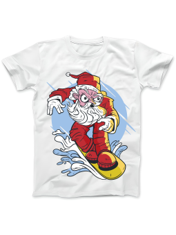 Koszulka Koszulka Damska Snowboard Mikołaj Biała - Śmieszne T-Shirty z Nadrukami ?