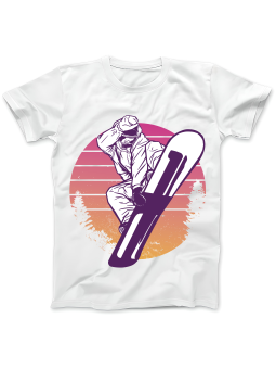 Koszulka Koszulka Damska Snowboard Man Biała - Śmieszne T-Shirty z Nadrukami ?