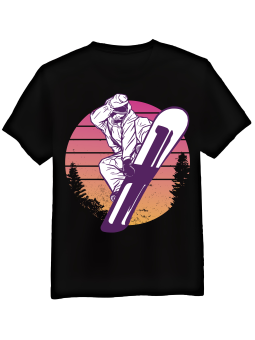 Koszulka Koszulka Męska Snowboard Man Czarna - Śmieszne T-Shirty z Nadrukami ?