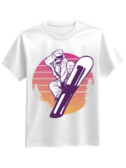 Koszulka Koszulka Męska Snowboard Man Biała - Śmieszne T-Shirty z Nadrukami ?
