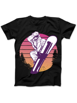 Koszulka Koszulka Damska Snowboard Man Czarna - Śmieszne T-Shirty z Nadrukami ?